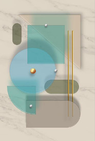 现代北欧风抽象立体几何装饰画