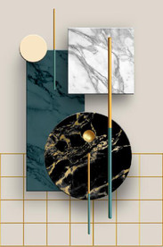 现代北欧风抽象立体几何装饰画