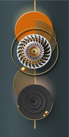 晶瓷现代抽象几何雕塑玄关装饰画