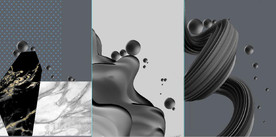 轻奢抽象黑白立体几何装饰无框画