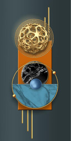 晶瓷现代抽象几何雕塑玄关装饰画