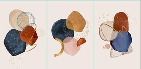 侘寂风抽象几何油画玄关装饰画