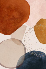 侘寂风抽象几何油画玄关装饰画