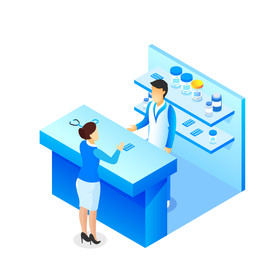 手绘医疗场景插画设计