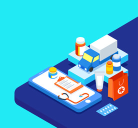 手绘医疗场景插画设计