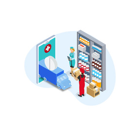 手绘医疗场景插画设计