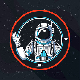 卡通航天宇航员宇宙手绘插画