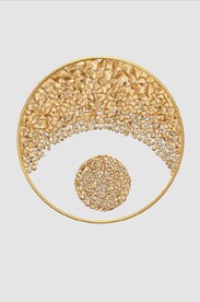 晶瓷现代金色转运鹅卵石装饰画