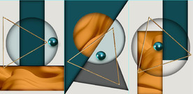 现代抽象立体几何装饰无框画