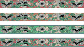 茶花图案边框花边