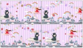 4K卡通城堡纸飞机 背景视频