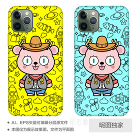 卡通海盗牛仔手机壳