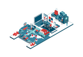 2.5D扁平化电商元素