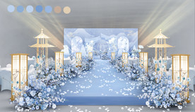 蓝色新中式婚礼