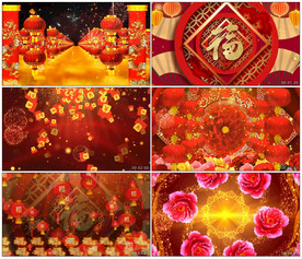 喜庆新年过年春节年会 背景视频