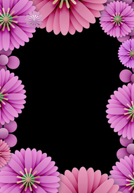 紫色美丽花朵拍照框