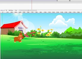 小狗在后院跑来跑去动画