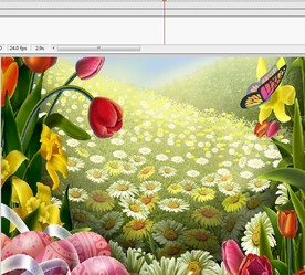 蝴蝶在花丛拍翅膀动画