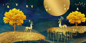 别墅两联装饰画