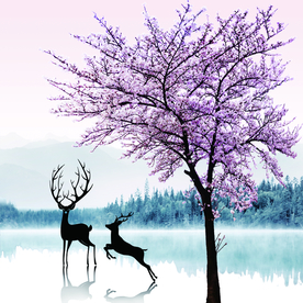 麋鹿装饰画