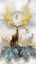 麋鹿装饰画玄关