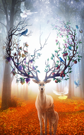 创意梅花鹿玄关