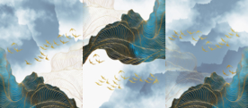 金色飞鸟三联画
