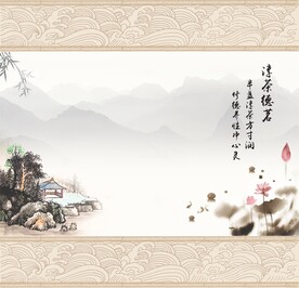 茶楼背景 茶背景 山水背景
