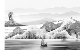 现代 山水背景新画 TIF分层