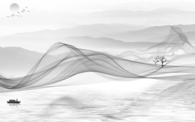 中式山水背景新画 TIF分层