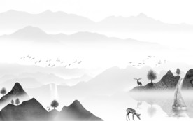 高清 新山水高雅画 TIF分层