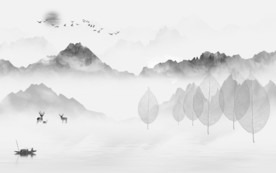 中式 新山水中式画 TIF分层