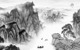 别墅新山水意境画 TIF分层