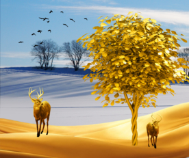 麋鹿装饰画