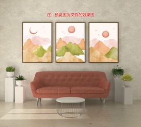 日出日落水彩画