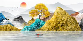 意境山水晶瓷画