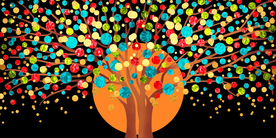 彩色珐琅彩发财树