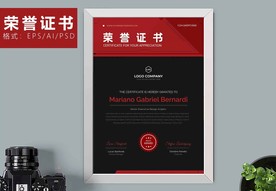 荣誉证书时尚竖版证书