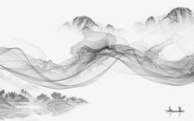 最新山水画背景 文件分层画