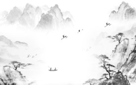 现代 新山水无框画 文件分层画