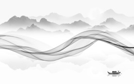 线条新山水意境画 TIF分层