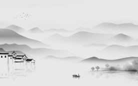 背景墙灰色新山水画 TIF分层