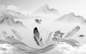 新上架灰色新山水画 TIF分层