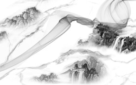 爵士白灰色新山水画 TIF分层