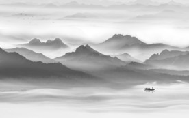 高档灰色新山水画 TIF分层