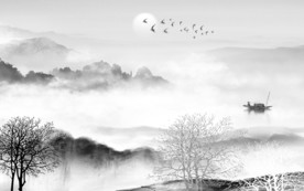 爆款新山水简约画 文件分层画