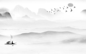 中式 山水画人气画 TIF分层