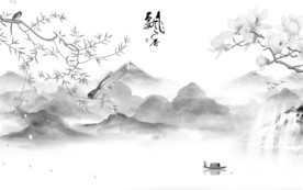 客厅山水画人气画 TIF分层