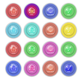 彩色质感水晶按钮图片