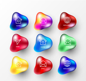 彩色质感水晶按钮图片